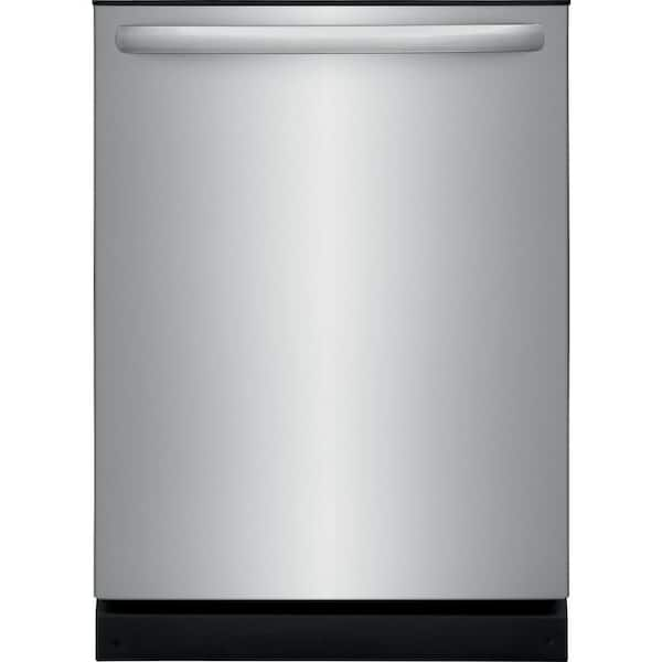 24 in Top Control Built in Tall Tub Dishwasher with Plastic Tub in Stainless Steel with 4-cycles