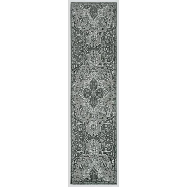 Mohawk Home Emiko Grey 2 ft. x 6 ft. Oriental Runner Rug