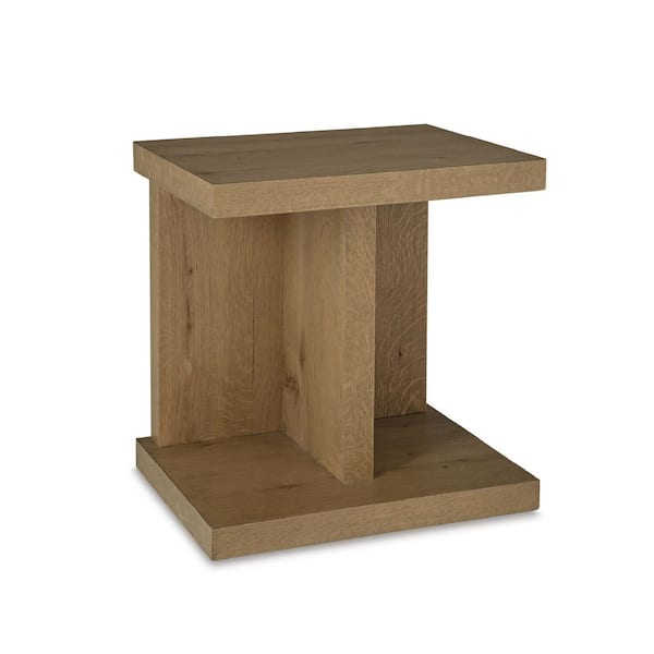 Signature DESIGN BY ASHLEY Brinstead 22 in. Brown Rectangle Wood End Table with Storage and Shelves