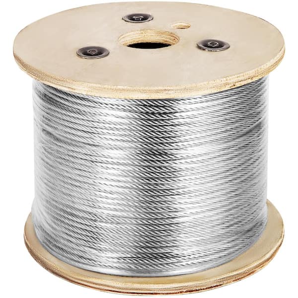 VEVOR 500 ft. x 3/16 in. Cable Railing Kit 3700 lbs. Load T304 Stainless Steel Wire Rope Winch with 7x19 Strand for Deck Stair