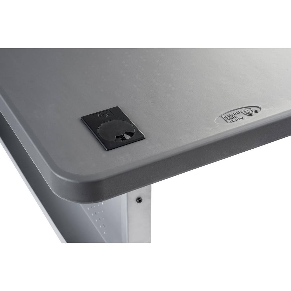 Gray Polypropylene Flip Top Training Table with Casters