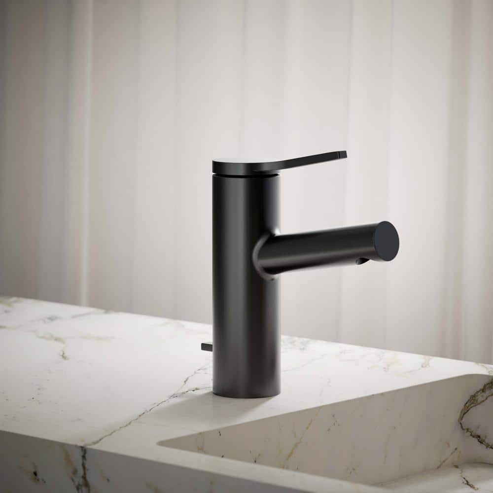 Elate Modern Matte Black Single-Handle Low-Arc Bathroom Faucet