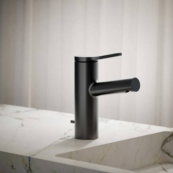 KOHLER Elate Single Handle Single Hole Bathroom Faucet in Matte Black