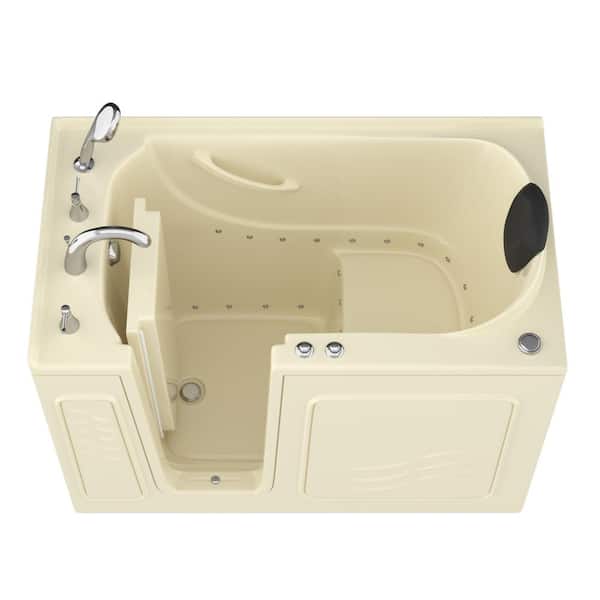 Universal Tubs Safe Deluxe 53 in. Left Drain Walk-In Air Bathtub in Biscuit
