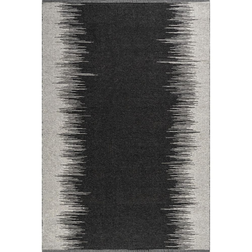 RUGS USA Wolf Reversible Wool Black 3 ft. x 5 ft. Indoor/Outdoor Patio ...
