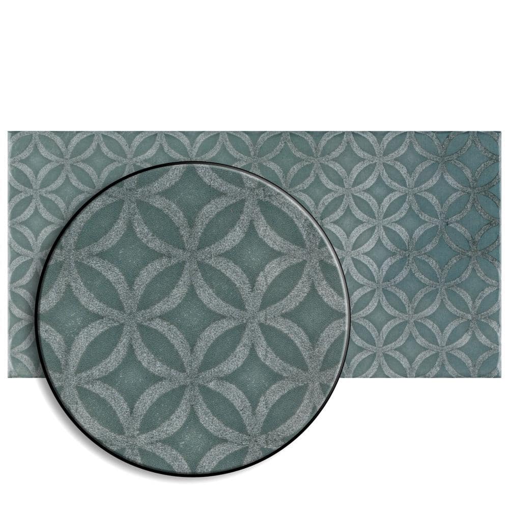 Camden 8" x 4" Emerald Ceramic Patterned Subway Tile