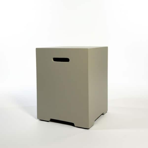 Edna 16 in. Aqua Grey Propane Tank Cover, 20 lb. Outdoor Tank Storage Hideaway Table