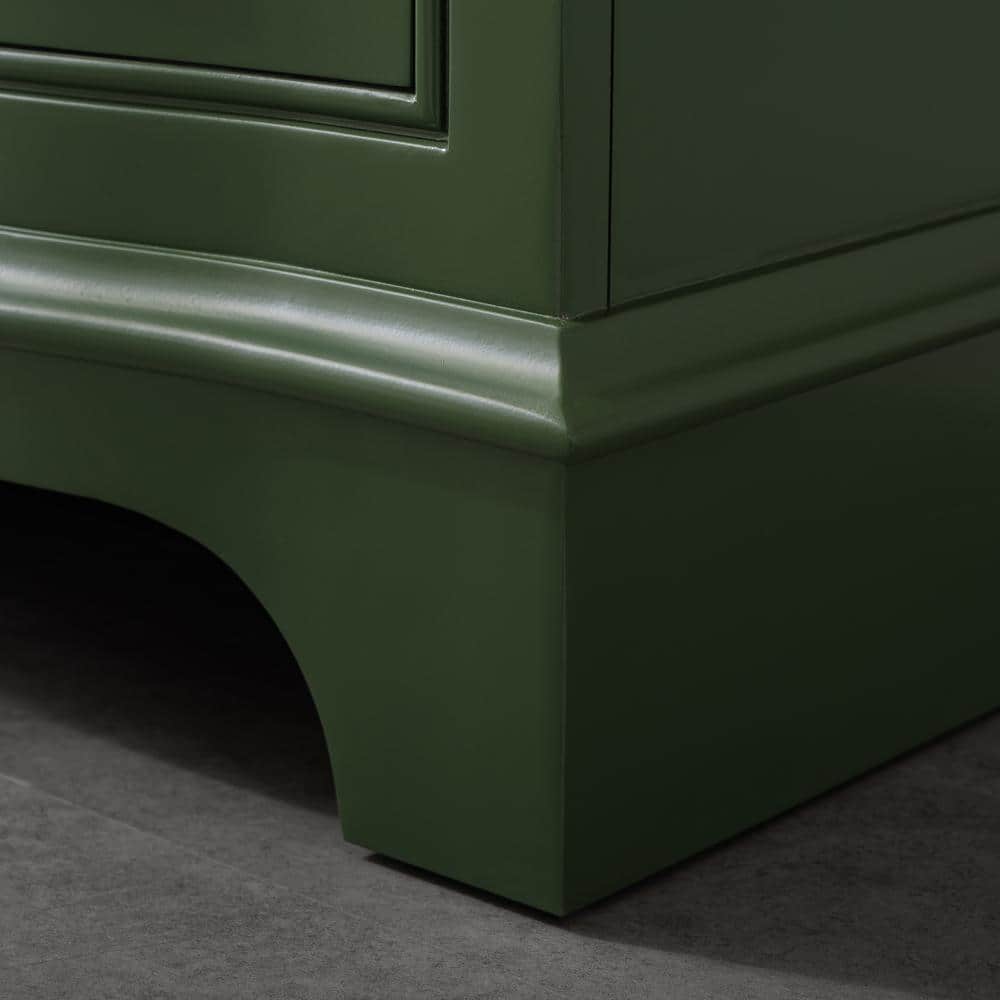 Evergreen Solid Wood Freestanding Vanity with Marble Top