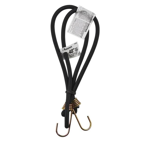 Keeper 48 in. Black Bungee Cord with Dichromate Hook 06188 - The