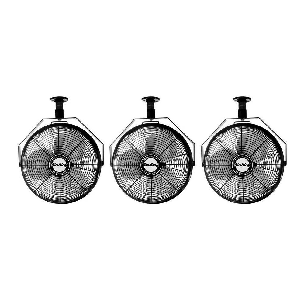 Air King 18 in. 3 fan speeds NonOscillating Ceiling Fan in Black, 3
