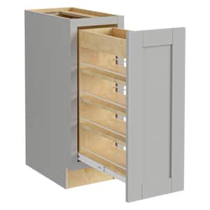 Washington Veiled Gray Plywood Shaker Assembled Pull Out Pantry Kitchen Cabinet Sft Cls 12 in W x 24 in D x 34.5 in H