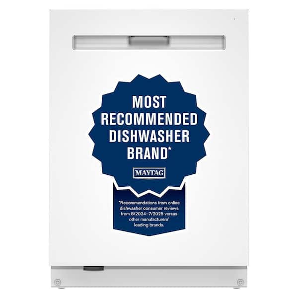 24 in. Top Control Built-In Tall Tub Dishwasher in White with PowerBlast Cycle and PowerDry