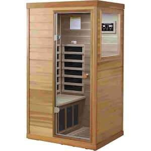 Moray 1-Person Indoor Red Cedar Infrared Sauna with 6 Far-infrared Carbon Heaters and Bluetooth Speakers