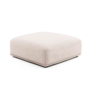 Fairwind 42 in. Armless Chenille Square Modular Ottoman Sofa in Light Brown