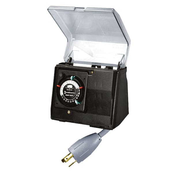 Intermatic 1440 min Outdoor Mechanical Plug-In Timer with Built-In Enclosure