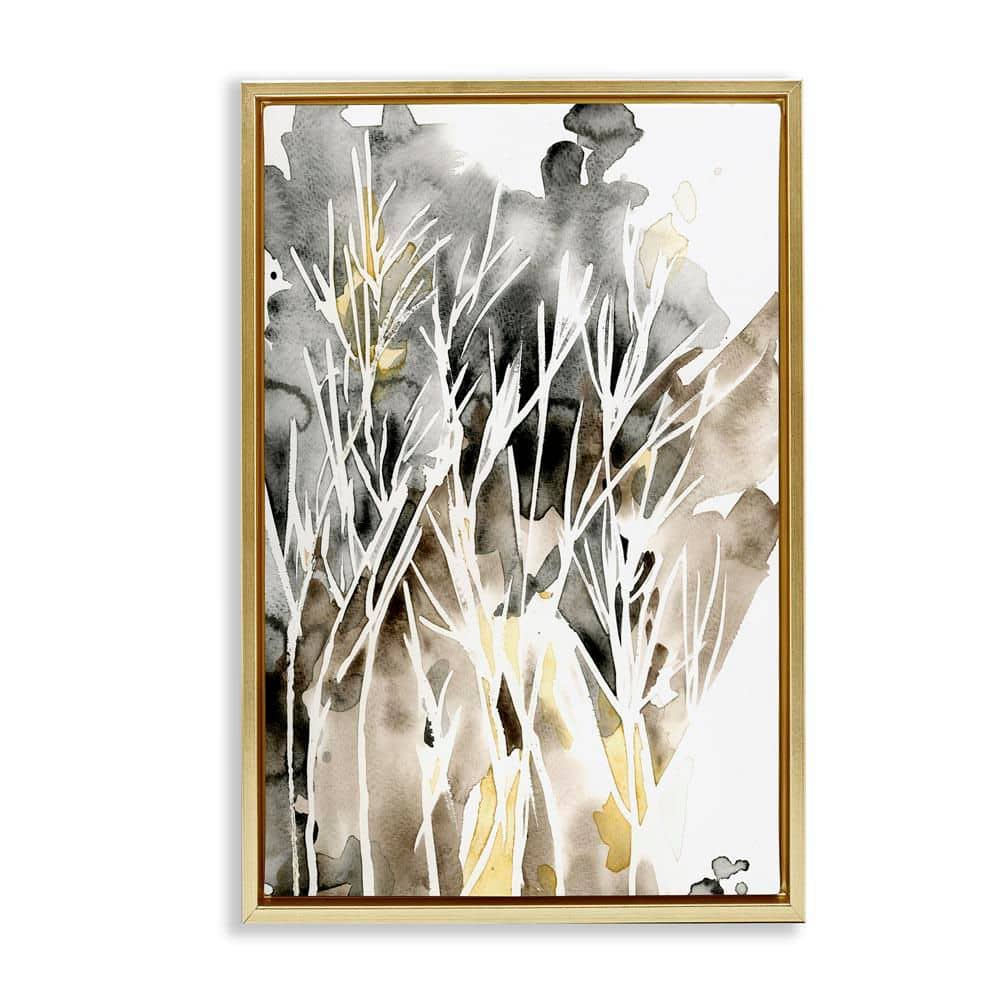 Abstract Sprigs Watercolor by Regina Moore Gold Floater Frame Nature Graphic Art Print 31 in. x 21 in. price history on PriceWatchPro