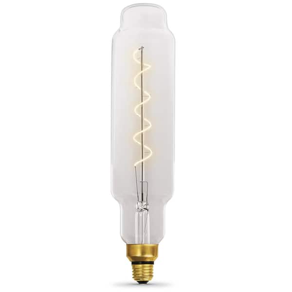 Feit Electric 60-Watt Equivalent Spiral Filament Bottle Oversized Clear Glass E26 Edison Vintage LED Light Bulb, Warm White 2000K