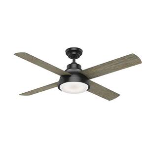 Levitt 54-in Matte Black Ceiling Fan with LED Lighting
