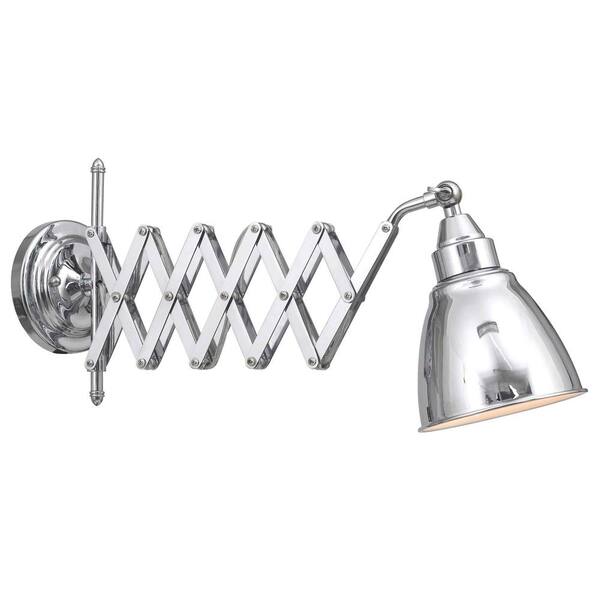 Kenroy Home Accordian 1-light Chrome Swing Arm Lamp