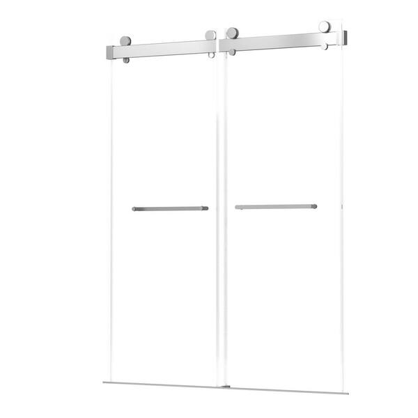 Zeafive 72 in.W x 79 in.H Frameless Shower Door SoftClose Double Sliding Shower Doors in