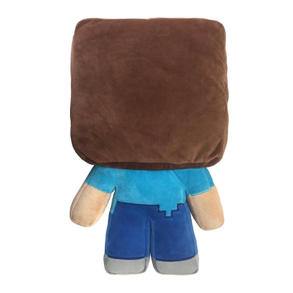 Minecraft Steve Plush Pillow Buddy Blue Polyester 16 in. x 3 in. x 10 in.  JF21904EPCD - The Home Depot