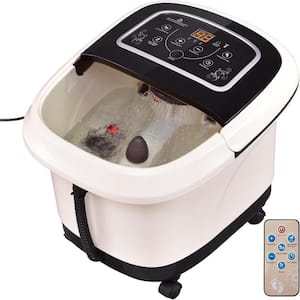 Foot Spa Bath Massager with Heat Vibration, Tempreture and Time Setting in Black/White