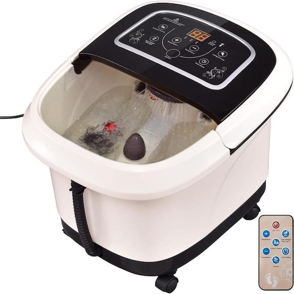 Aoibox Foot Spa Bath Massager with Heat Vibration, Tempreture and Time Setting in Black/White