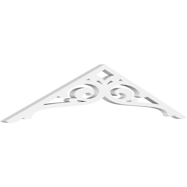 Ekena Millwork 1 in. x 36 in. x 7-1/2 in. (5/12) Pitch Bordeaux Gable Pediment Architectural Grade PVC Moulding