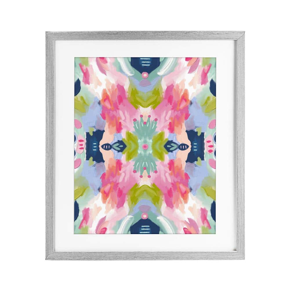 UPC 822132569145 product image for Kaleidoscopic Floral Mandala Gray Framed Print Under Glass, design by Lisa Nohre | upcitemdb.com