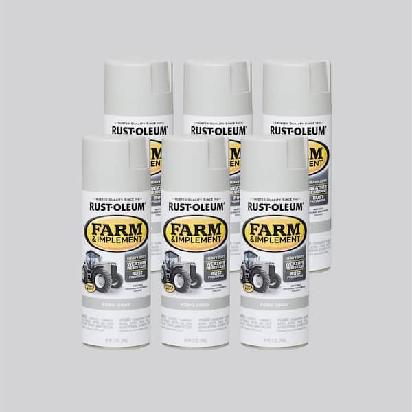 Rust-Oleum 12 oz. Farm and Implement Ford Gray Enamel Spray Paint (6-Pack)