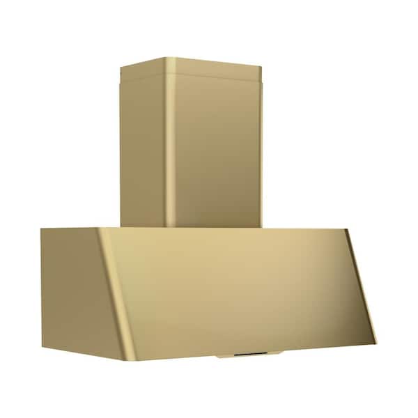 Mesa 36 in. Shell Only Wall Mount Range Hood with LED Lights in Satin Gold