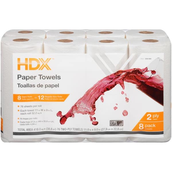 HDX Giant Paper Towels (8-Rolls)