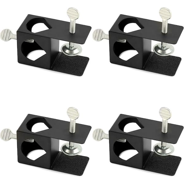 Universal Deck Torch Clamp Set Durable Cast Iron Mounting Bracket for Railings Posts Adjustable Easy Install 4 Pack
