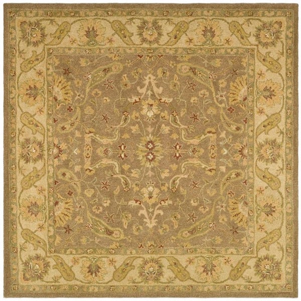 SAFAVIEH Antiquity Brown/Gold 8 ft. x 8 ft. Square Border Area Rug
