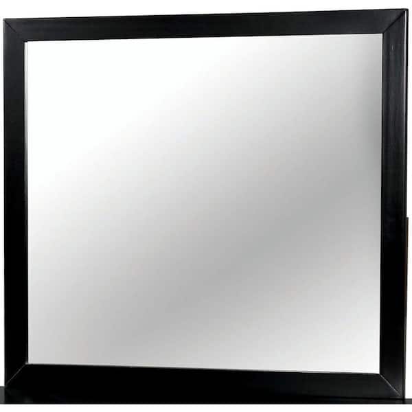 Benjara Medium Rectangle Black Modern Mirror (36 in. H x 40 in. W)
