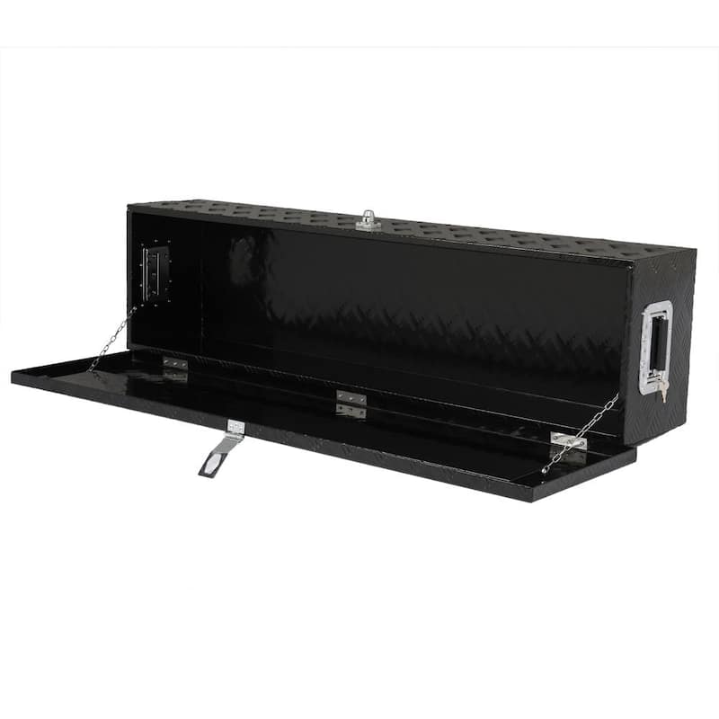 49 in. Black Aluminum Underbody Truck Tool Box with Keys