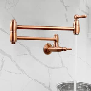 Wall-Mounted Pot Filler Faucet in Copper
