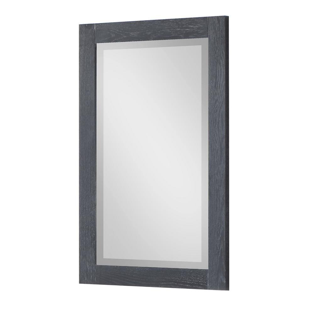 Ivy Black Oak Rectangular Wood Framed Wall Mirror