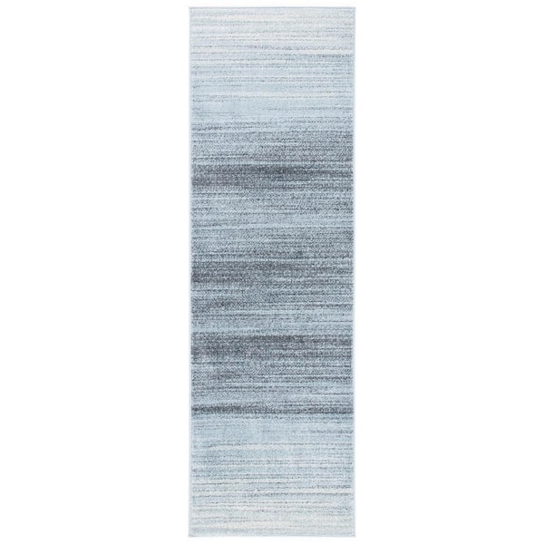 Adirondack 3 ft. x 12 ft. Gray/Light Gray Gradient Runner Rug