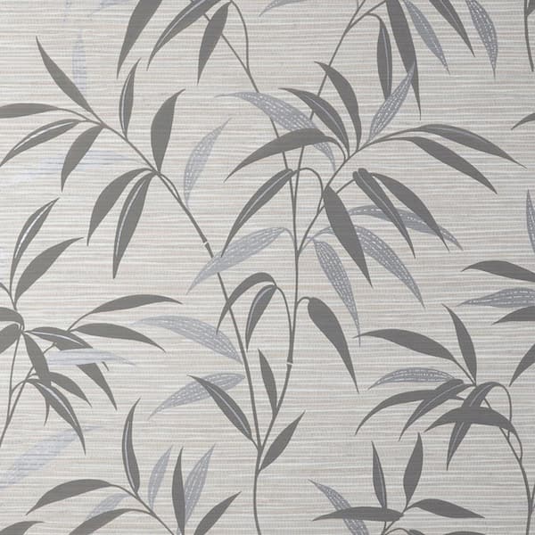 Fusion Grey Leaf Matte Non-Pasted Paper Wallpaper
