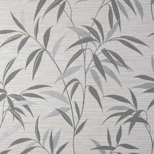 Fusion Grey Leaf Matte Non-Pasted Paper Wallpaper Sample