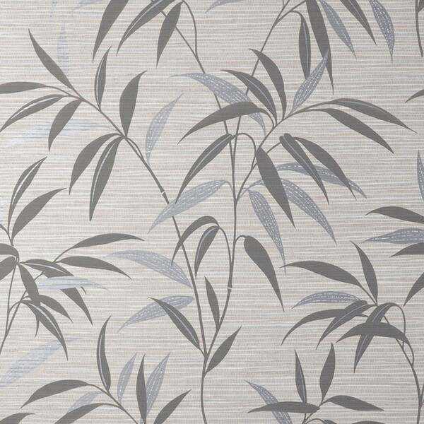 Fine Decor Fusion Grey Leaf Matte Non-Pasted Paper Wallpaper Sample