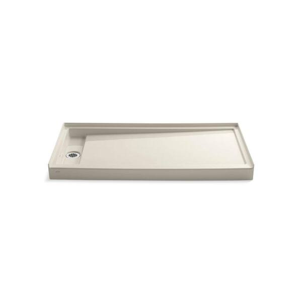 KOHLER Groove 60 in. x 32 in. Single Threshold Shower Base in Almond