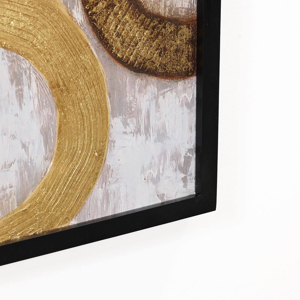 LuxenHome 2-Piece Gold and Brown Metal Abstract Wall Decor Set