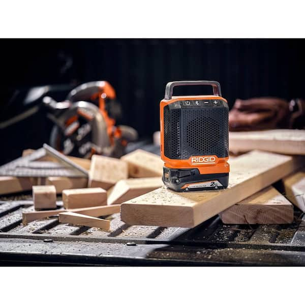 RIDGID 18V Cordless Speaker with Bluetooth Technology 2.0 Ah