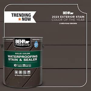 1 gal. #SC-104 Cordovan Brown Solid Color Waterproofing Exterior Wood Stain and Sealer