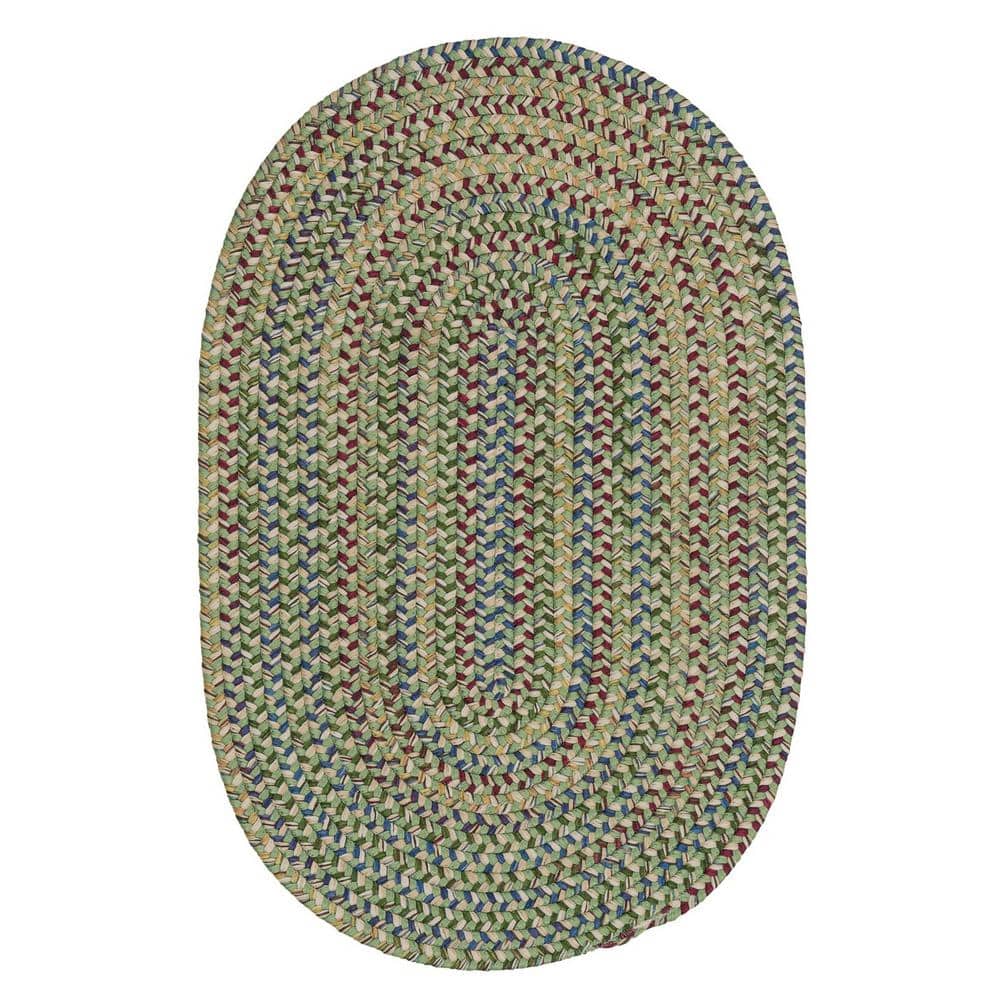 Millwork Light Green 4 ft. x 6 ft. Tweed Indoor Oval Area Rug