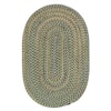 Texturized Solid Camel Poly 7 ft. x 9 ft. Oval Braided Area Rug