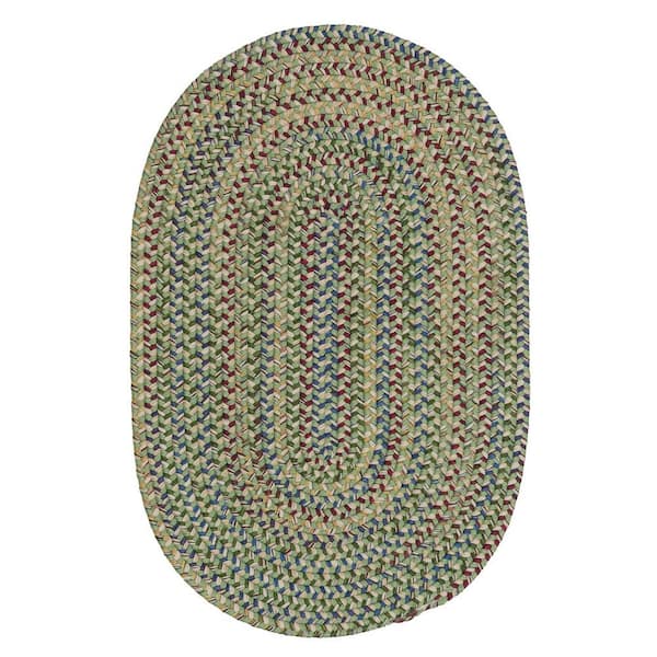 Millwork Light Green 8 ft. x 10 ft. Tweed Indoor Oval Area Rug