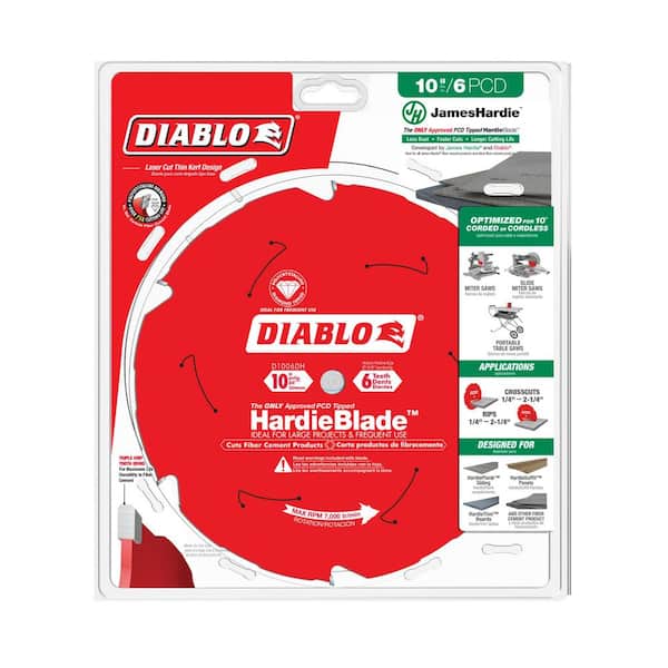 DIABLO 10in. x 6-Teeth HardieBlade Saw Blade for Fiber Cement